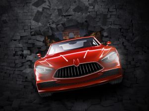 پوستر دیواری ماشین اسپرت قرمز