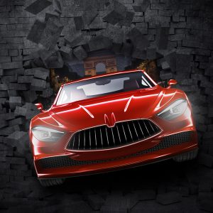 پوستر دیواری ماشین اسپرت قرمز