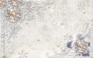 پوستر دیواری سه‌بعدی گل مرواریدی لوکس