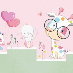 پوستر دیواری اتاق کودک حیوانات کارتونی