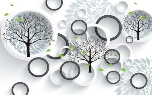 پوستر دیواری درخت سه‌بعدی مدرن