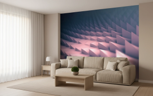 پوستر دیواری طرح هندسه نرم بنفش