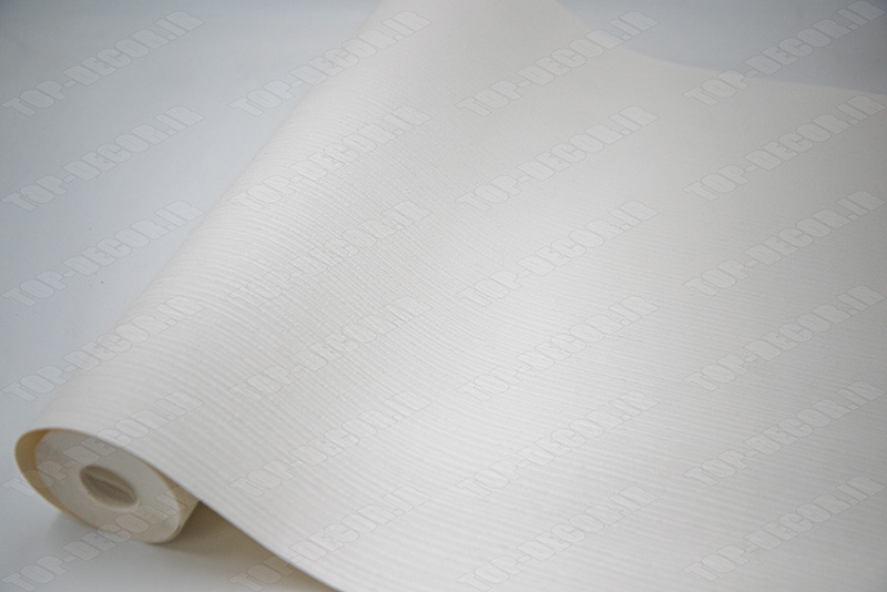 کاغذ دیواری سفید ساده اکلیلی PVC با بافت پتینه‌ای