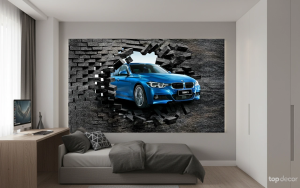 پوستر دیواری سه بعدی BMW آبی
