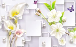 پوستر دیواری گل شیپوری سه‌بعدی