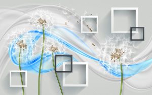 پوستر دیواری سه‌بعدی قاصدک مدرن