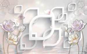 پوستر دیواری گل سه‌بعدی