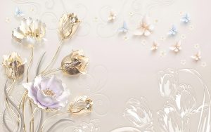 پوستر دیواری گل برجسته
