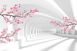 پوستر دیواری شکوفه گیلاس سه بعدی
