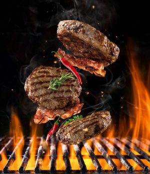 پوستر دیواری استیک گریل روی آتش