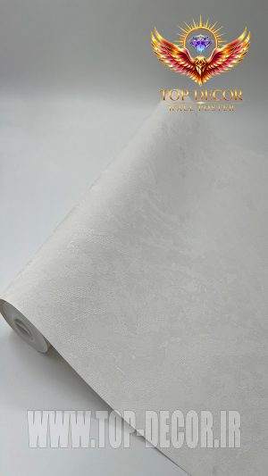 خرید کاغذ دیواری سفید پتینه با اکلیل نقره‌ای ریز، قابل شستشو
